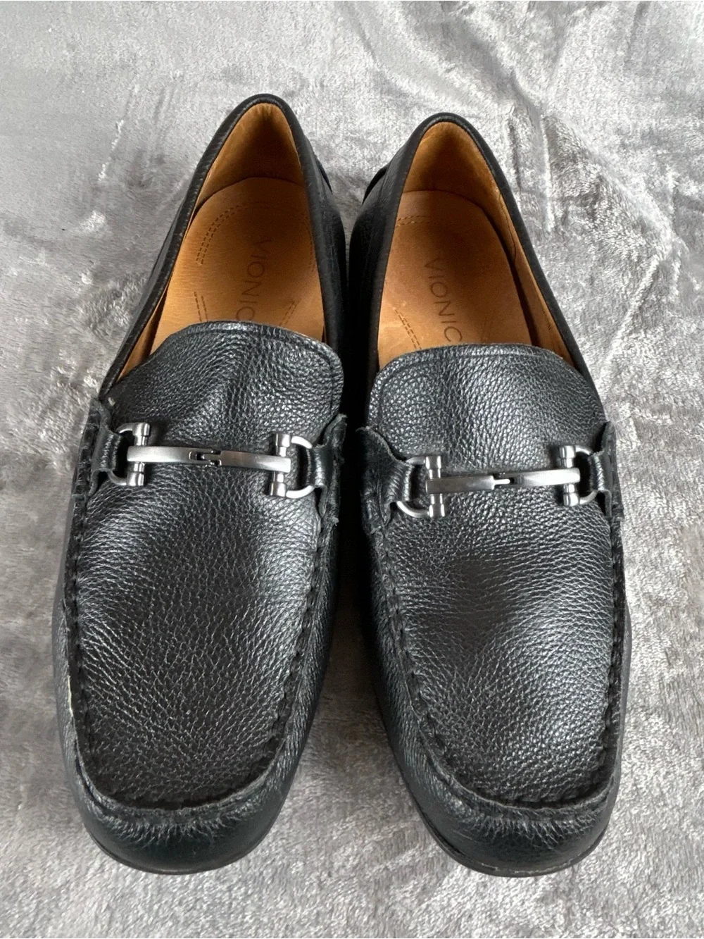 Vionic Mason Loafers Men’s Size 10.5 Black Suede Slip-On Driving Shoes Horsebit